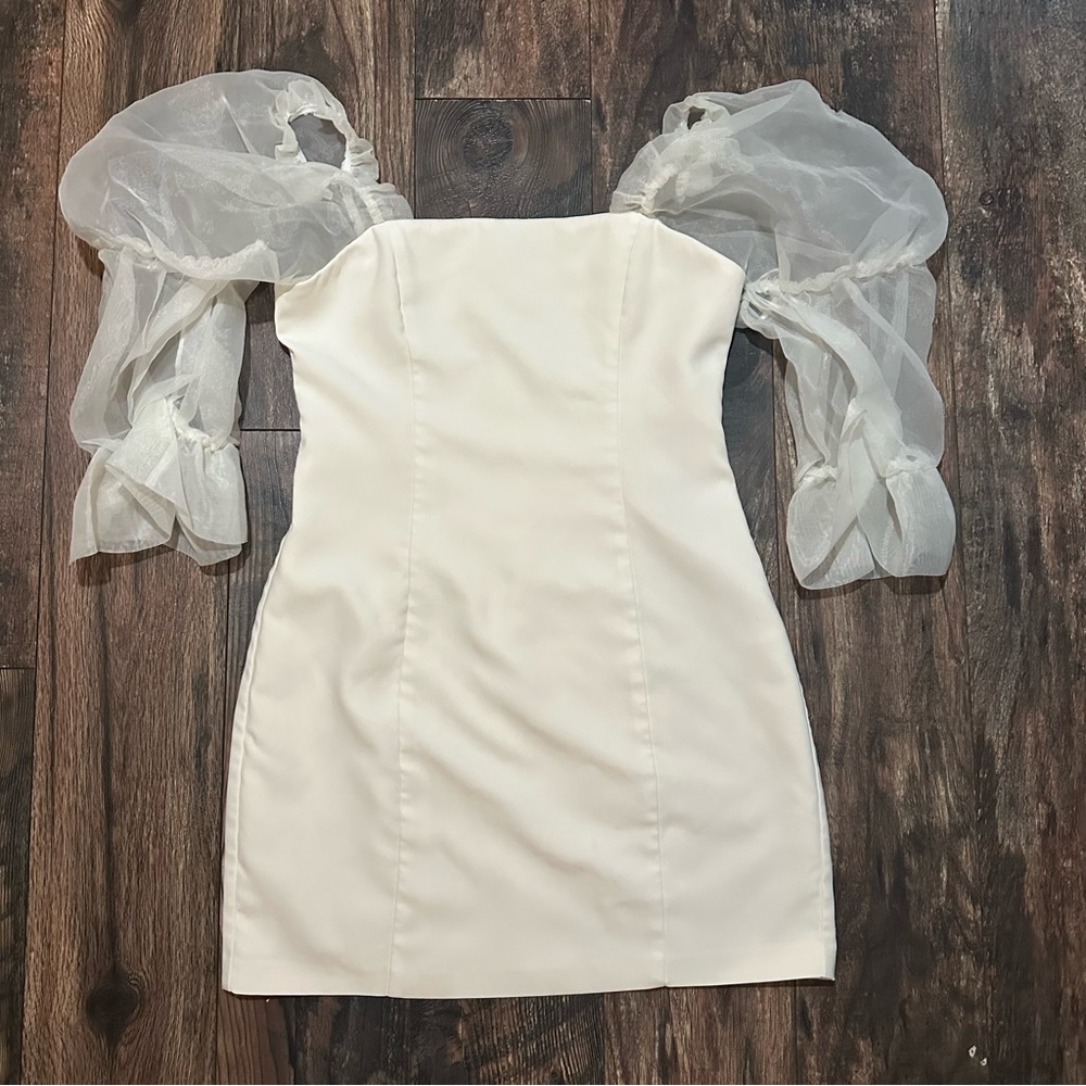 Amanda Uprichard x PYRMD Tia mini dress in ivory size medium - Picture 16 of 16